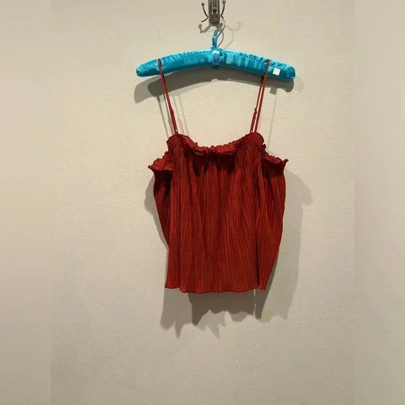 MADEWELL Nicole Ruffle Pleated Tank / Size Small / - Picture 3 of 10